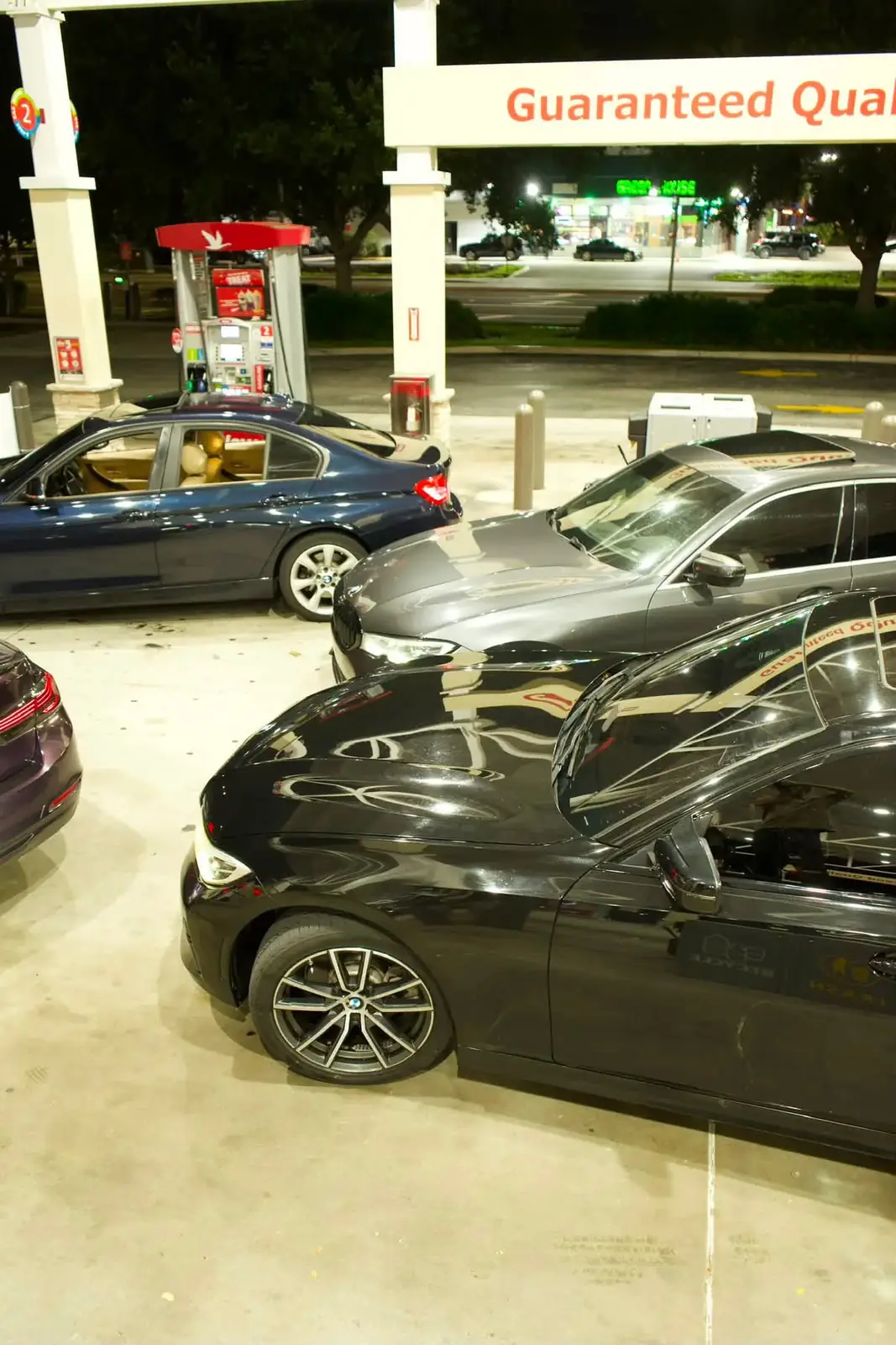 BMW at a nighttime car meet